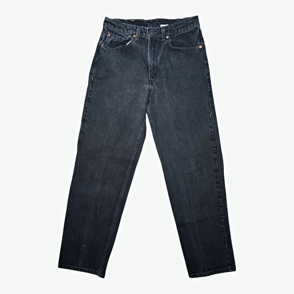 Vintage USA Made Levis 550 Black Denim Jeans Mens 30x29 High Rise Relaxed Fit